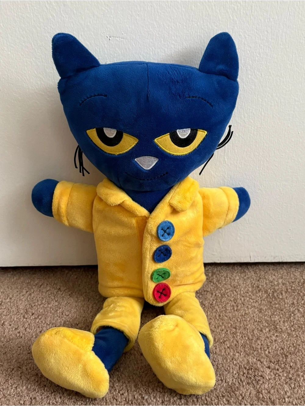 Zoobies Pete the Cat w/ Book Blue & Yellow Cat Plush Stuffed Animal  2016